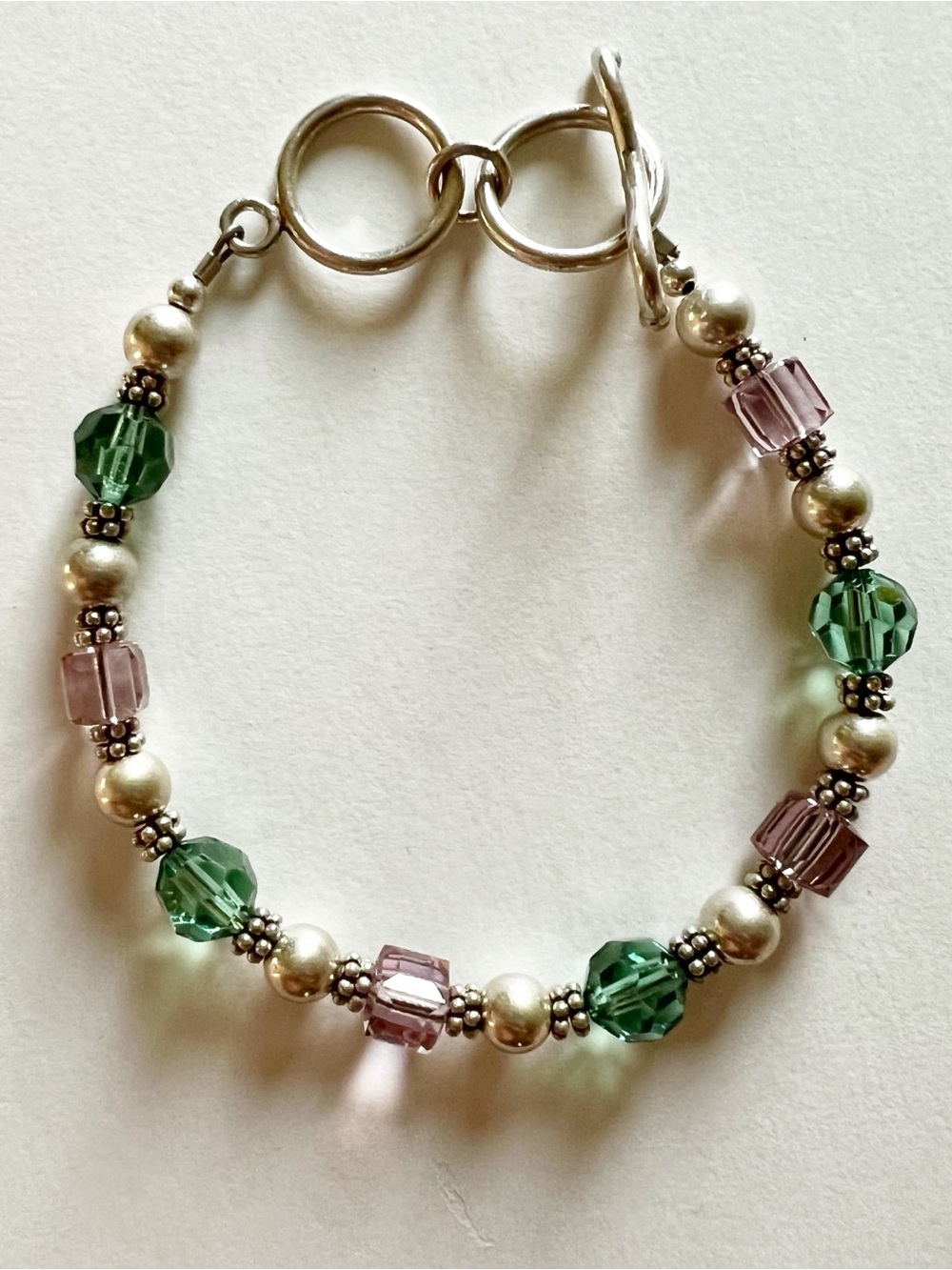 Handmade Sterling Silver and Swarovski Crystal Bracelet Size 7.25” or 7.75”
